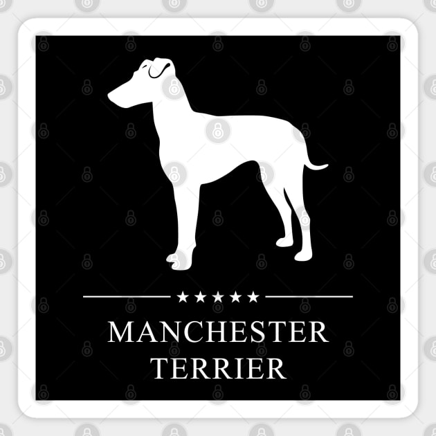 Manchester Terrier Dog White Silhouette Magnet by millersye